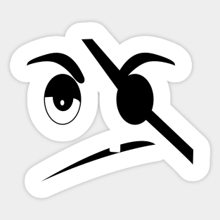 Black and white cartoon face Sticker